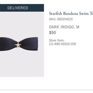 Abercrombie & Fitch Dark Indigo Starfish Bandeau Bikini Top